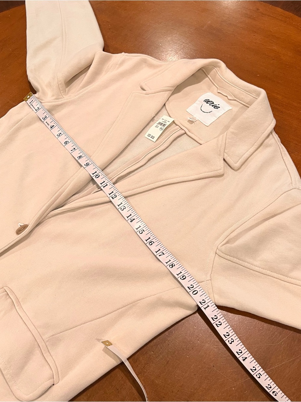NWT American Eagle Aerie Fleece Blazer Cake Batter Small Oversized Longer Length - Picture 15 of 16